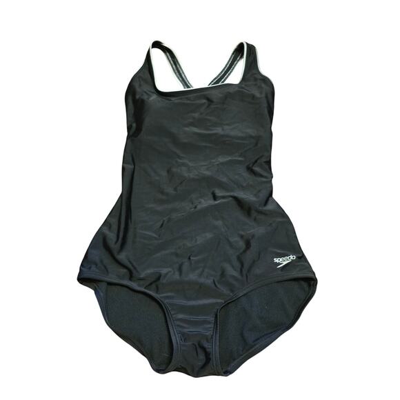 Speedo Black Crossback One Piece Swimsuit - - Picture 1 of 5
